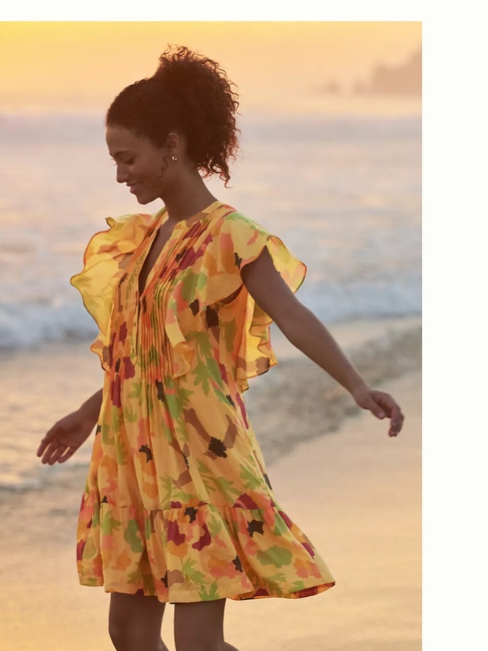 Anthropologie Cotton Silk Giulietta Pintucked Mini Dress
